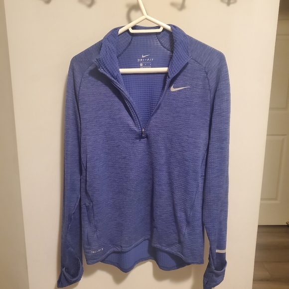 Men's Blue Long Sleeve 1/4 Zip Nike Dri Fit - Picture 2 of 5